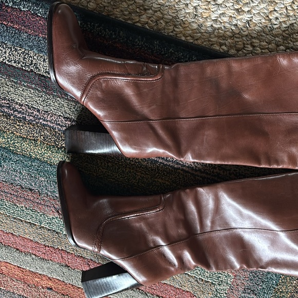 Tall brown leather boots DVF - Picture 10 of 16